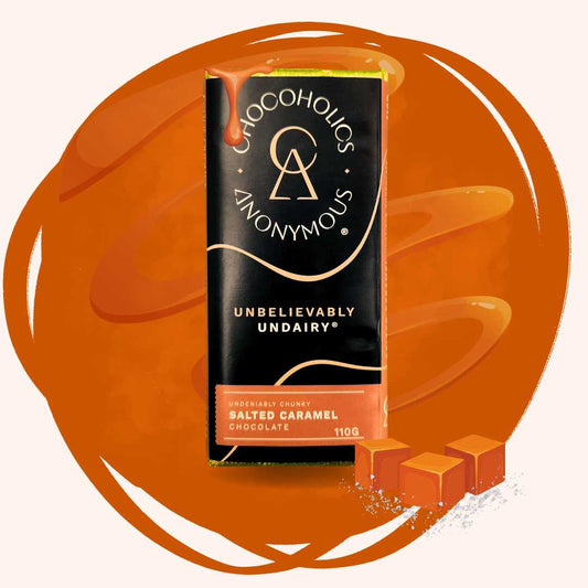 Salted Caramel Bar, 110g, Chocoholics Anonymous® - The Original Undairy™ Chocolate
